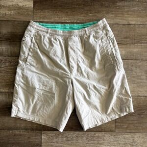 Birddogs Shorts Mens Large Beige Boom for Your Boomstick Drawstring Lined Gym